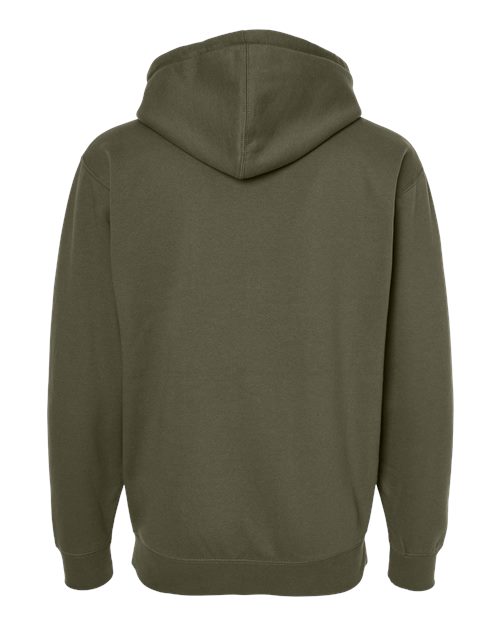Unisex Heavyweight Full-Zip Hooded Sweatshirt - Army Back