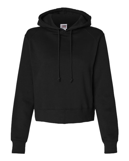 Women's Crop Hooded Sweatshirt - Black Front