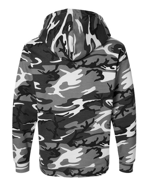 Unisex Camo Fleece Hoodie Sweatshirt - Urban Woodland Back