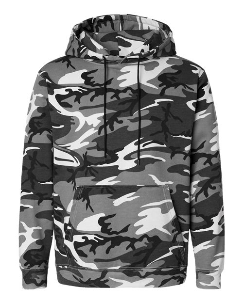 Unisex Camo Fleece Hoodie Sweatshirt - Urban Woodland Front