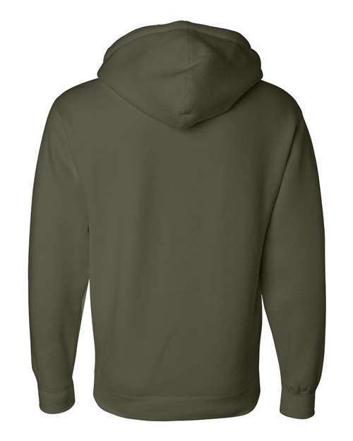 Unisex Heavyweight Hooded Sweatshirt - Army Back
