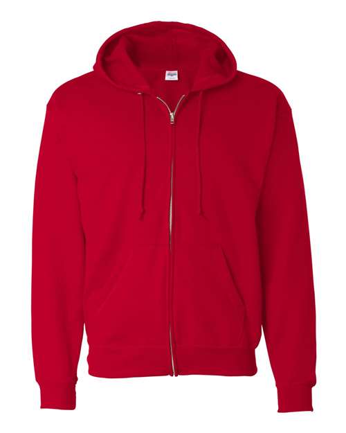Unisex EcoSmart® Full-Zip Hooded Sweatshirt - Deep Red Front