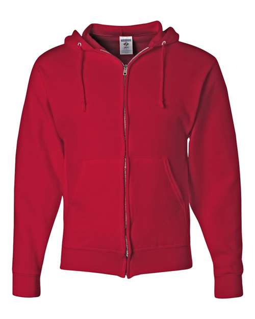 Unisex NuBlend® Full-Zip Hooded Sweatshirt - True Red Front