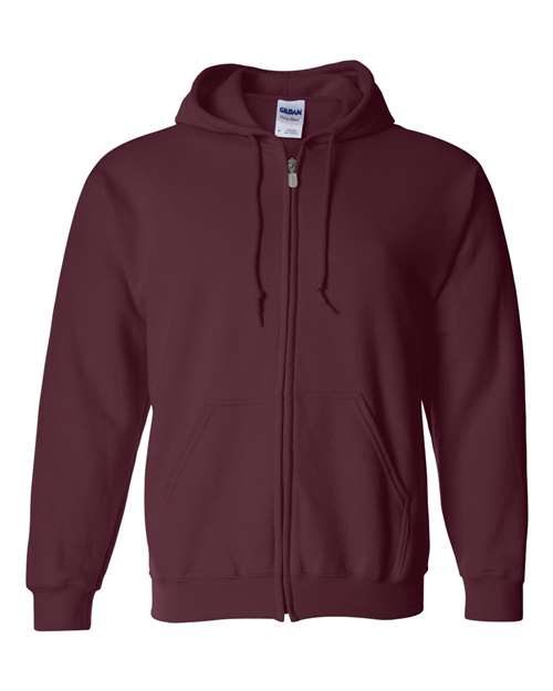 Gildan Unisex Heavy Blend™ Full-Zip Hooded Sweatshirt - Maroon Front