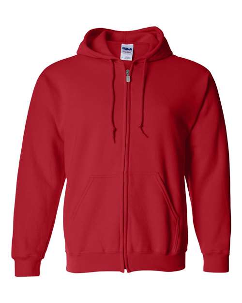 Gildan Unisex Heavy Blend™ Full-Zip Hooded Sweatshirt - Red Front