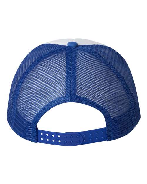 Foam Mesh-Back Trucker Cap - White/ Royal Back