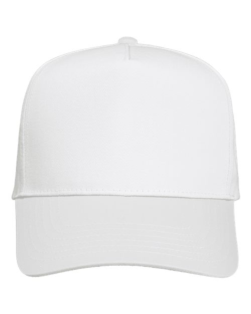 Five-Panel Twill Cap - White Front