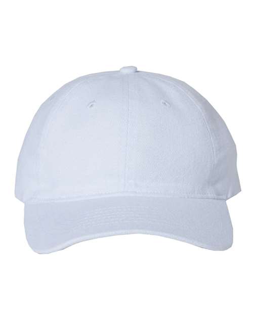 Heavy Brushed Twill Unstructured Cap - White Front