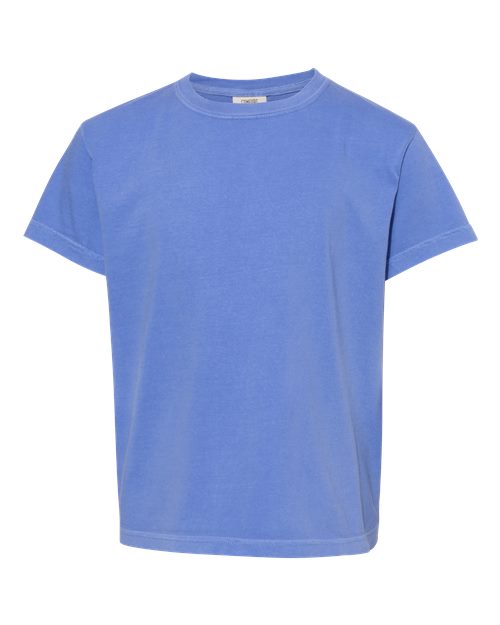 Youth Garment-Dyed Heavyweight T-Shirt - Flo Blue Front