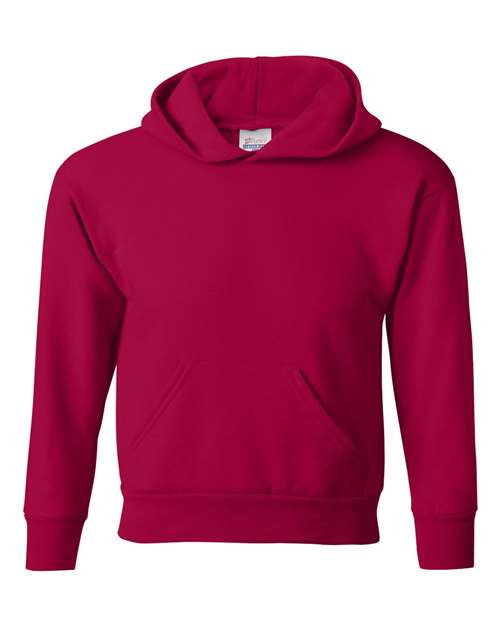 Youth EcoSmart® Hooded Sweatshirt - Deep Red Front