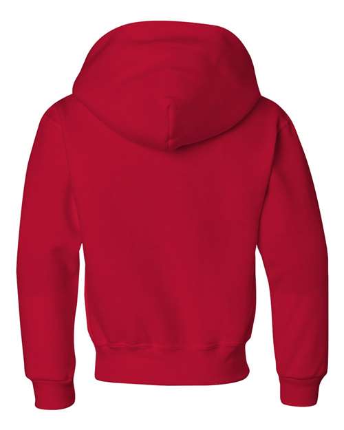 Youth NuBlend® Hooded Sweatshirt - True Red Back