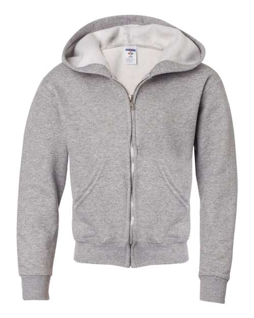 Youth NuBlend® Full-Zip Hooded Sweatshirt - Oxford Front