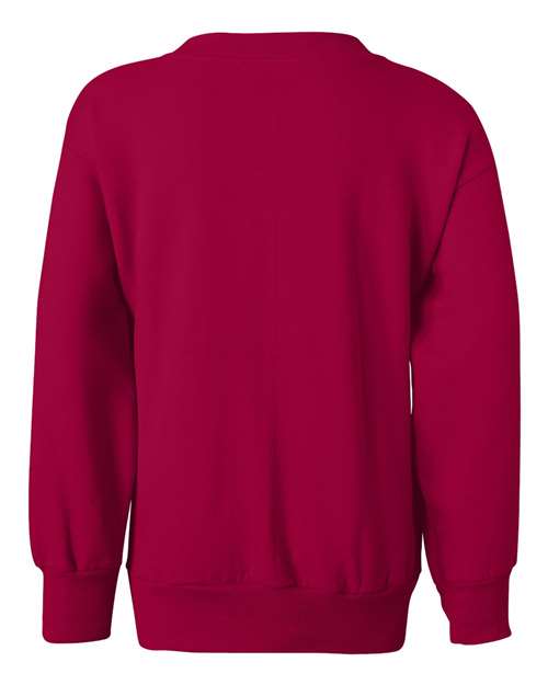 Youth EcoSmart® Crewneck Sweatshirt - Deep Red Back