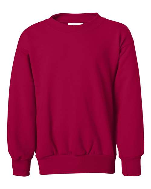 Youth EcoSmart® Crewneck Sweatshirt - Deep Red Front