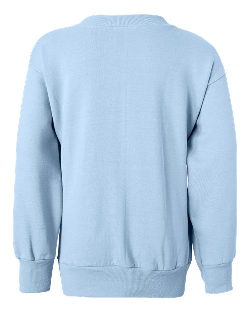 Youth EcoSmart® Crewneck Sweatshirt - Light Blue Back