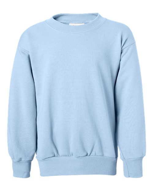 Youth EcoSmart® Crewneck Sweatshirt - Light Blue Front