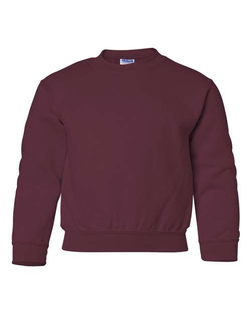 Gildan Youth Heavy Blend™ Crewneck Sweatshirt - Maroon Front