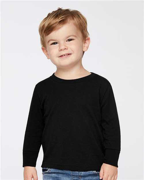 Rabbit Skins Toddler Cotton Jersey Long Sleeve Tee - Model Front