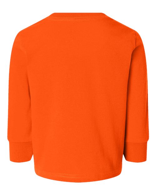 Toddler Cotton Jersey Long Sleeve Tee - Orange Back