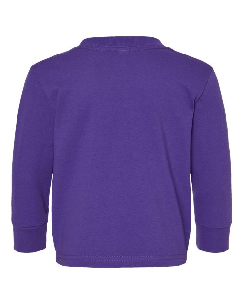 Toddler Cotton Jersey Long Sleeve Tee - Purple Back