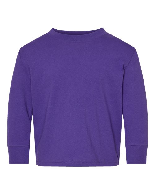 Toddler Cotton Jersey Long Sleeve Tee - Purple Front