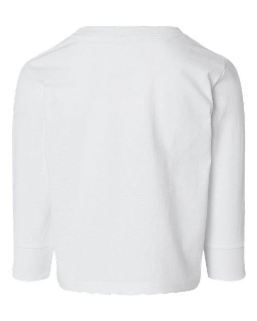Toddler Cotton Jersey Long Sleeve Tee - White Back