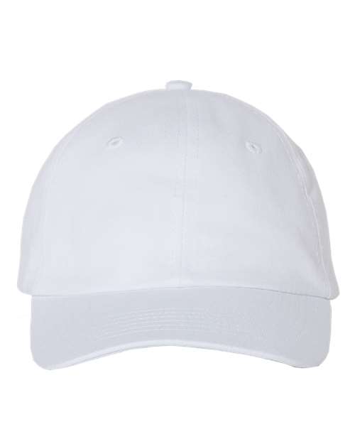 Youth Small Fit Bio-Washed Dad Hat - White Front