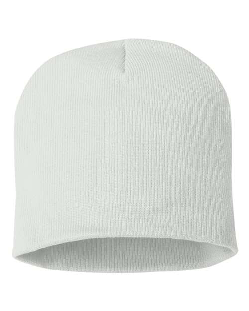 8" Beanie - White Front