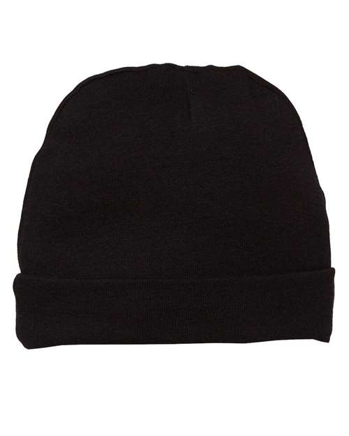 Infant Baby Rib Beanie - Black Front