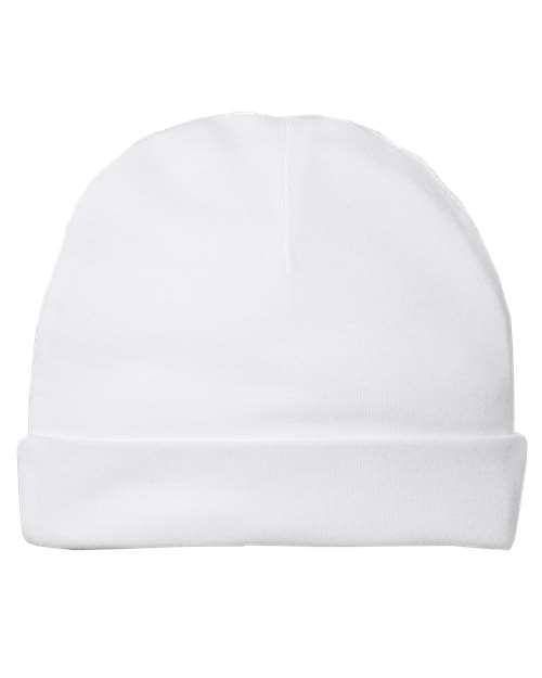 Infant Baby Rib Beanie - White Front