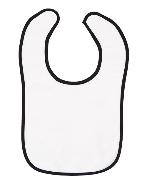 Infant Contrast Trim Terry Bib - Black Front
