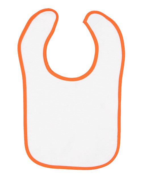 Infant Contrast Trim Terry Bib - Orange Front