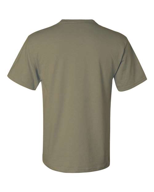 Unisex Dri-Power® 50/50 Pocket T-Shirt - Khaki Back
