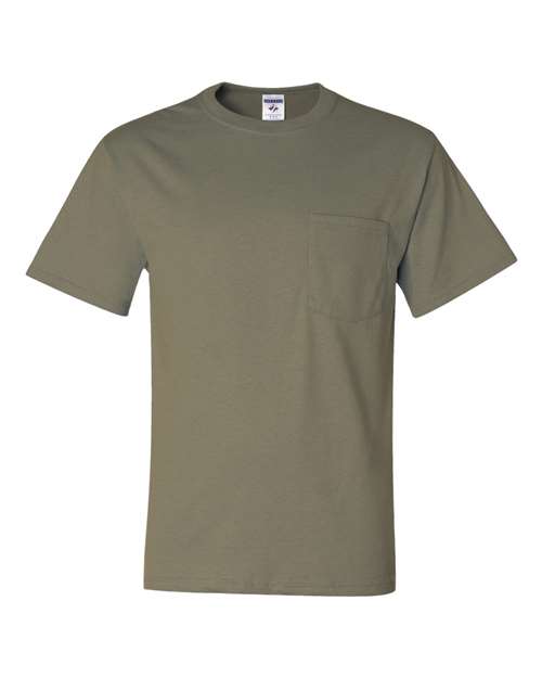 Unisex Dri-Power® 50/50 Pocket T-Shirt - Khaki Front
