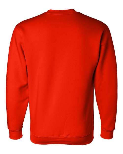 Unisex USA-Made Crewneck Sweatshirt - Bright Orange Back