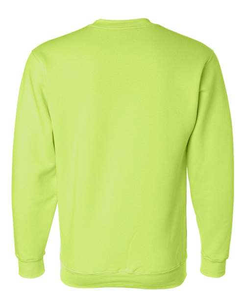 Unisex USA-Made Crewneck Sweatshirt - Lime Green Back