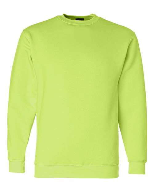 Unisex USA-Made Crewneck Sweatshirt - Lime Green Front