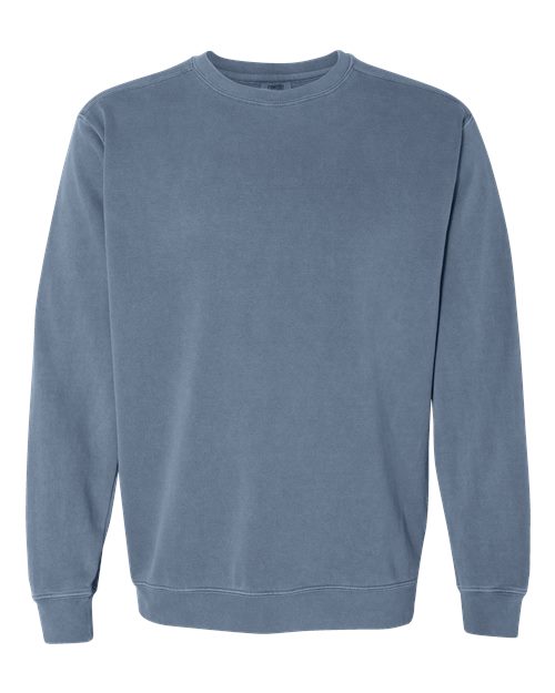 Unisex Garment-Dyed Crewneck Sweatshirt - Blue Jean Front
