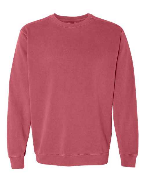 Unisex Garment-Dyed Crewneck Sweatshirt - Crimson Front