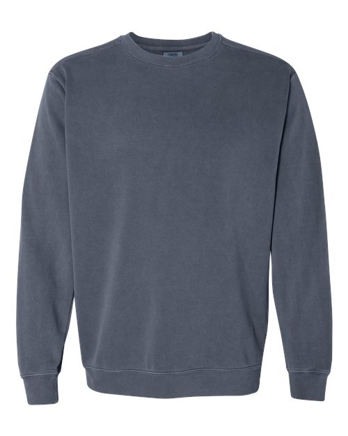 Unisex Garment-Dyed Crewneck Sweatshirt - Denim Front