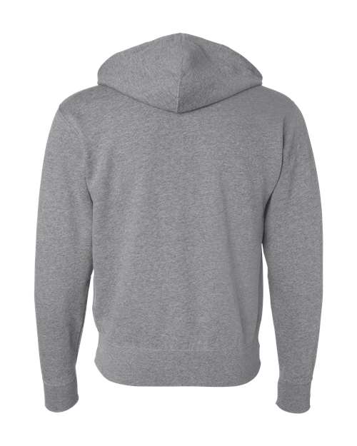 Unisex Lightweight Full-Zip Hooded Sweatshirt - Gunmetal Heather Back