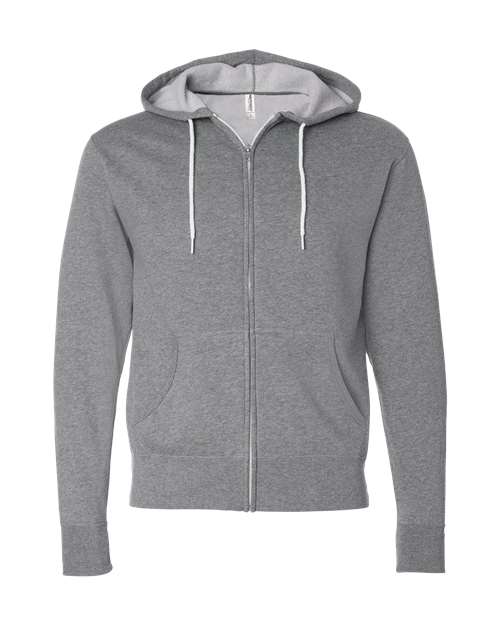 Unisex Lightweight Full-Zip Hooded Sweatshirt - Gunmetal Heather Front