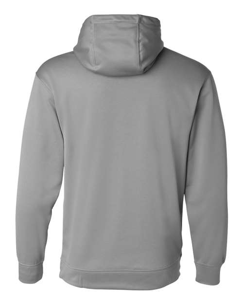 Men's Wicking Fleece Hooded Sweatshirt - Athletic Grey Back