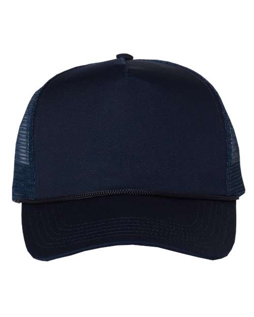 Five-Panel Trucker Cap - Navy Front