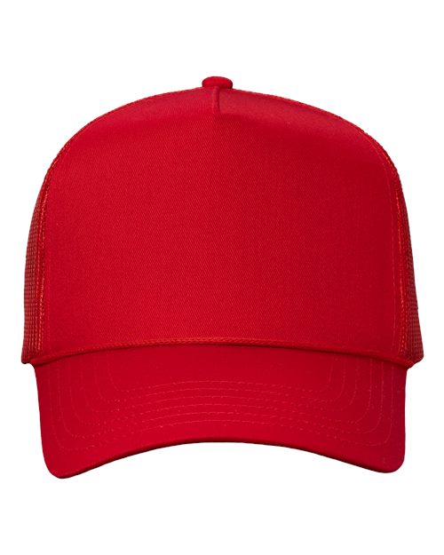 Five-Panel Trucker Cap - Red Front