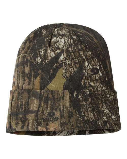 12" Licensed Camo Cuffed Beanie - Mossy Oak BreakUp Back
