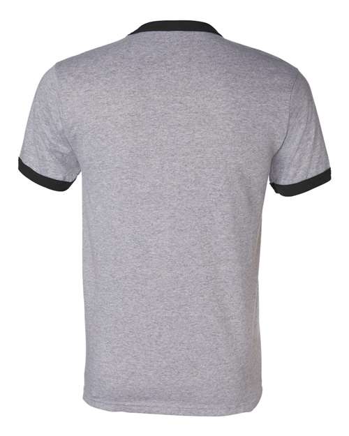 Unisex 50/50 Ringer T-Shirt - Athletic Heather/ Black Back