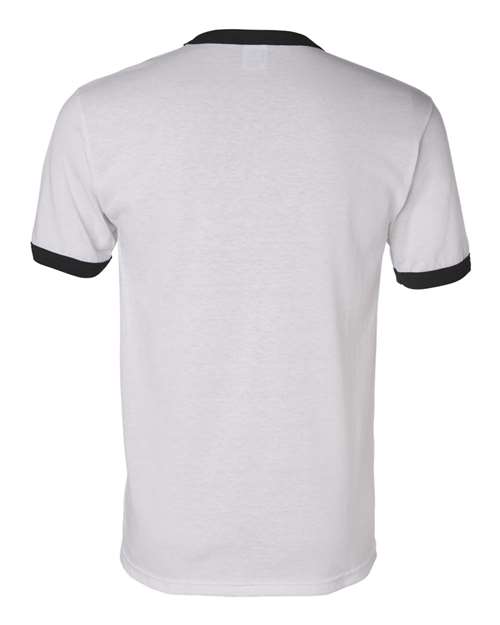 Unisex 50/50 Ringer T-Shirt - White/ Black Back