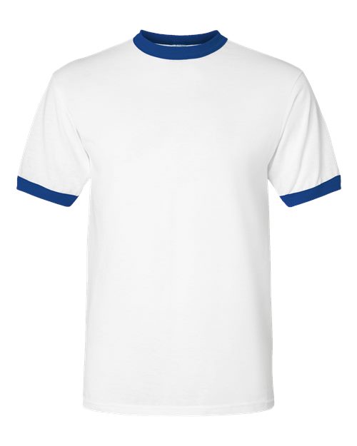 Augusta Sportswear Unisex 50/50 Ringer T-Shirt - White/ Royal Front
