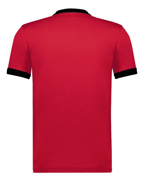 Unisex 50/50 Ringer T-Shirt - Red/ Black Back